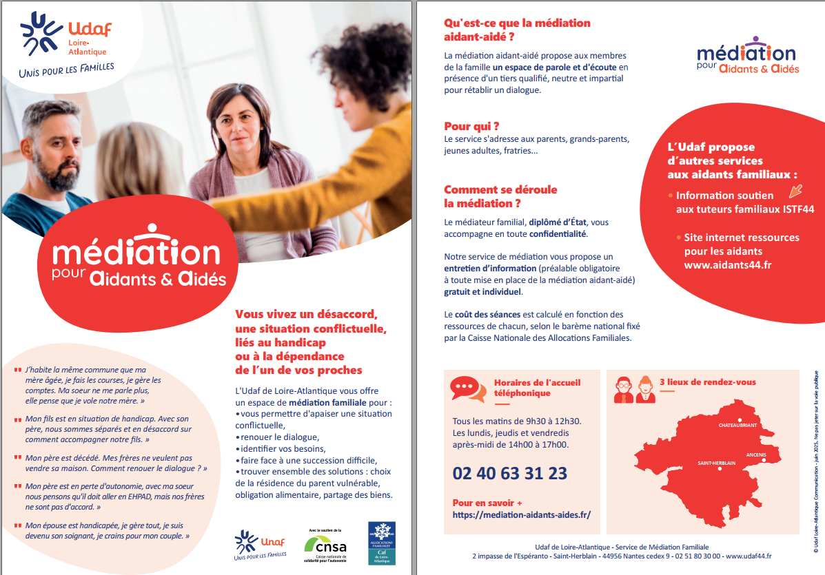 Médiation Aidants-Aidés Udaf de Loire-Atlantique -visuel flyer A5